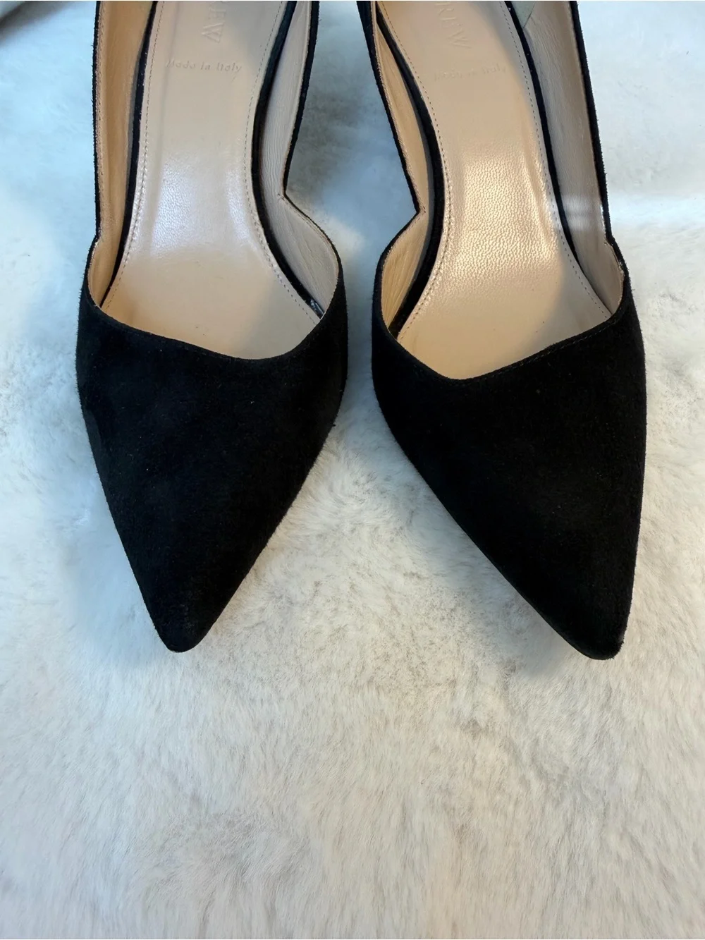 J. Crew Black Suede Colette Pointed-Toe D’Orsay Pumps Size 8.5
